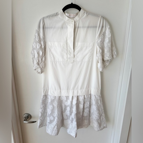 See by Chloe Poplin Dress | White Lace Size: 36 or Small - Picture 2 of 5